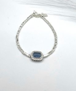 Lắc tay mặt đá Aqua vuông