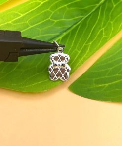 Alternative view of Charm móc treo hình gấu thắt nơ 10.5x16mm bạc 925 - Charm Bạc 925 - Mã CB1515