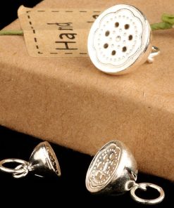 Charm bạc móc treo đài hoa sen - Charm Bạc 925 - Mã CB370