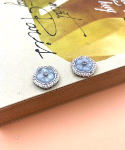 Charm Hoa Mẫu Đơn Bạc 925 Aqua Xanh Nhạt - Charm Bạc 925 - Mã CD025