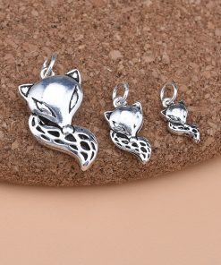 Charm móc treo hình hồ ly làm mặt dây chuyền hoặc lắc tay bạc 925 - Charm Bạc 925 - Mã CA175 CB128