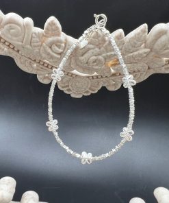 Alternative view of Lắc tay bạc 925 cho nữ nối 5 bướm nhỏ cực xinh tay ~15cm (có thể thay đổi) - Charm Bạc 925 - Vòng Đá 5A - Mã LBKD00014KO