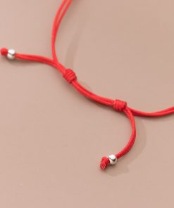 Alternative view of Vòng chỉ đỏ 5 đốt trúc bạc 925 cho nữ - Vòng Đá 5A - Charm Bạc 925 - Mã TDKD00008KODA