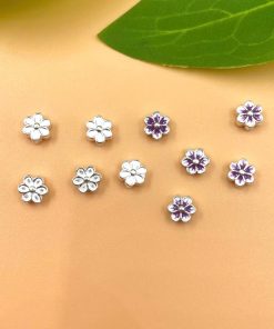 Charm bạc nối hoa 6 cánh 6mm bạc 925 thường dùng cực xinh  - Charm Bạc 925 - Mã CB057 CB1545