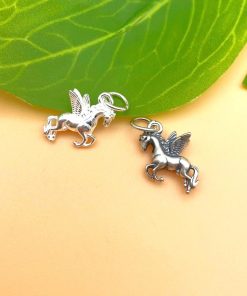 Charm Ngựa Có Cánh Bạc Thái S925 Mix Vòng Tay Mặt Dây Chuyền Xinh Tuổi Ngọ - Charm Bạc 925 - Mã CA1550