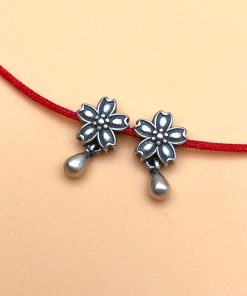 Nối Hoa 5 Cánh Treo Giọt Nước Bạc Thái S925 Mix Lắc Tay Nữ - Charm Bạc 925 - Mã CA1510