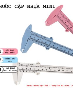Thước kẹp nhựa ABS 80mm an toàn tiện lợi đo hạt đá hạt gỗ charm bạc - PKTHUOCABS