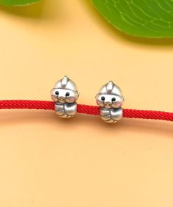 Charm nối tuổi tị hình rắn cute bạc 999 lỗ ~3mm - Charm Bạc 999 - Mã CA1520
