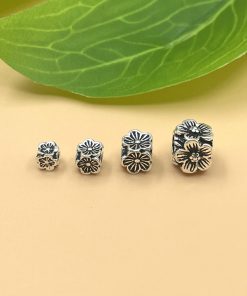 Charm bạc nối hoa sen vuông - Charm Bạc 925 - Mã CA225 và CB060