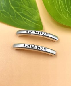 Ống nối A Di Đà Phật bạc 925 4.5x35mm cỡ lớn - Charm Bạc 925 - Mã CA1440