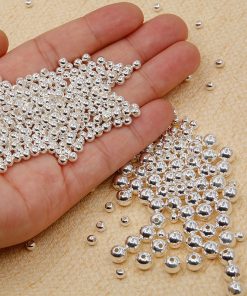 Alternative view of Charm bi bạc trơn thường dùng trong hầu hết vòng tay mix charm bạc 3mm 4mm và 5mm - Charm Bạc 925 - Mã CB110