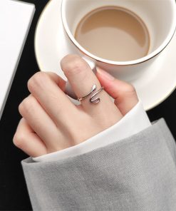 Alternative view of Nhẫn nữ mạ bạc hình con rắn kiểu hàn quốc cực xinh freesize - Mã NHANX005