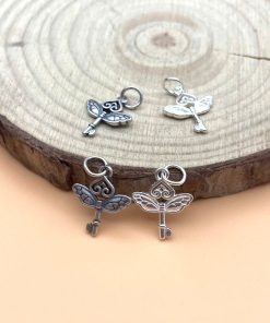 Chìa Khóa Cánh Thiên Thần Bạc 925 Charm Mix Vòng Tay Mặt Dây Chuyền - Charm Bạc 925 - CA1505 CB1605