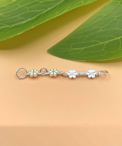 Alternative view of Dây móc 2 đầu 4 hoa 6 cánh hàn sẵn để làm lắc tay handmade - Charm Bạc 925 - Mã CB1370