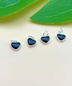 Bạc 925 - Charm treo hình trái tim đen cỡ nhỏ mix lắc tay cho nữ - Charm Bạc 925 - Mã CB1715