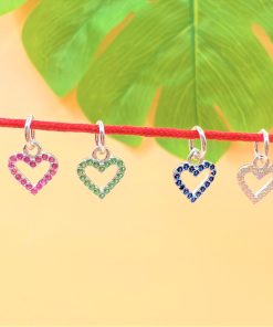 Charm móc treo trái tim đính đá cỡ bé bạc 925 - Charm Bạc 925 - Mã CB980