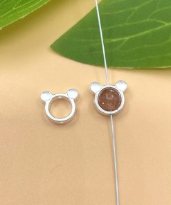 Charm bọc hạt hình gấu bạc 925 cho hạt kích thước bé - Charm Bạc 925 - Mã CB1235