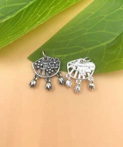 Alternative view of Charm hình quạt cách điệu treo 3 hoa sen bạc 925 cỡ lớn - Charm Bạc 925 - Mã CB1335 CA1295
