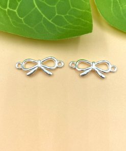 Charm nối hình thắt nơ móc 2 đầu bạc 925 - Charm Bạc 925 - Mã CB1485