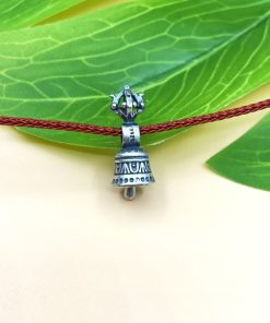 Alternative view of Chuông Kim Cang (Chuông Pháp) phật giáo một đầu chuông, một đầu chày Kim Cang bạc 925 cỡ lớn - Charm Bạc 925 - Mã CA1420