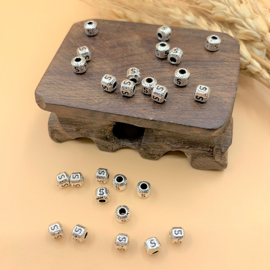 Charm nối nhỏ khắc ký hiệu tiền $ - Charm Bạc 925 - Mã CA695 - Ảnh 2