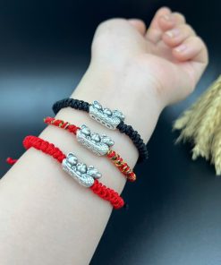 Vòng tết dây thuyền rồng bạc 999 cầu may mắn thuận buồm xuôi gió - Vòng Đá 5A
