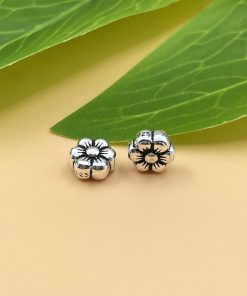 Charm nối hoa đào 6 cánh bạc Thái s925 - Charm Bạc 925 - Mã CA1375