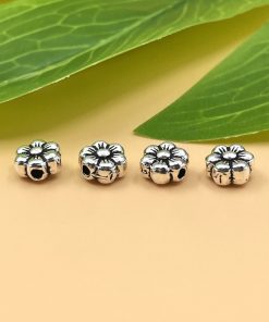 Alternative view of Charm nối hoa đào 6 cánh bạc Thái s925 - Charm Bạc 925 - Mã CA1375