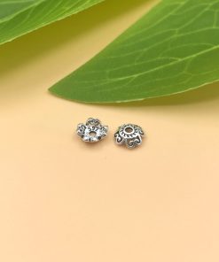 Alternative view of Charm ốp hạt hoa văn 4 cạnh bạc thái cho hạt 7 ly 8 ly 9 ly - Charm Bạc 925 - Mã CA1280