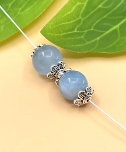 Ốp hạt 1 mặt hoa 6 cánh bạc thái 7 mm cho hạt 8-10 ly - Charm Bạc 925 - Mã CA1250