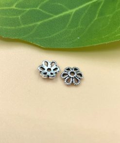 Alternative view of Ốp hạt bạc thái 6mm cỡ bé cho hạt 6-10 ly - Charm Bạc 925 - Mã CA1255