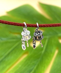 Charm móc treo kim luân khắc Om mani padme hum trong phật pháp - Charm Bạc 925 - Mã CB1190 và CA1190