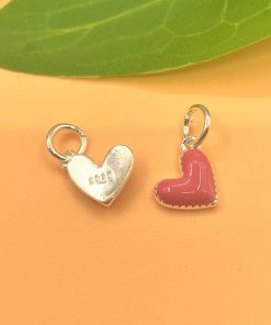 Charm móc treo trái tim hồng bạc s925 - Charm Bạc 925 - Mã CB1125