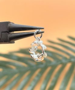 Charm bọc hạt vòng nguyệt quế làm mặt dây chuyển cho đá 8.5 ly hoặc 11 ly bạc 925 - Charm Bạc 925 - Mã CB910
