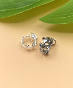 Alternative view of Charm bọc hạt vòng nguyệt quế làm mặt dây chuyển cho đá 8.5 ly hoặc 11 ly bạc 925 - Charm Bạc 925 - Mã CB910