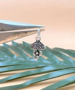 Charm móc treo hình chiếc ô gắn nơ bạc thái - Charm Bạc 925 - Mã CA970