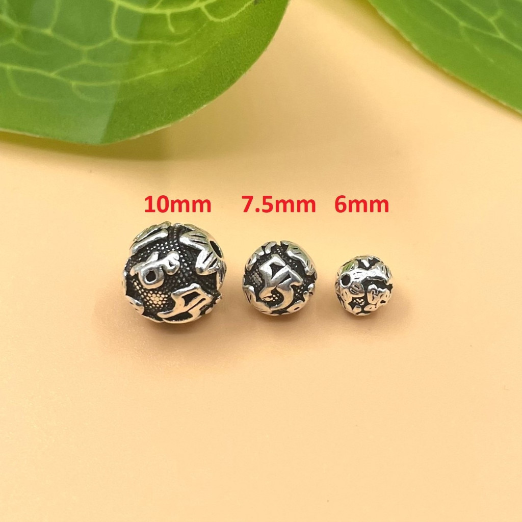 Charm bi bạc lục tự Om Mani Padme Hum Lục Tự Đại Minh Chân Ngôn bạc thái 925 - Charm Bạc 925 - Mã CA1175 - Ảnh 3