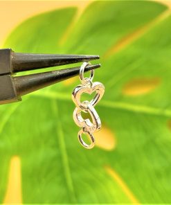 Charm móc treo 2 trái tim lồng nhau bạc 925 - Charm Bạc 925 - Mã CB1105