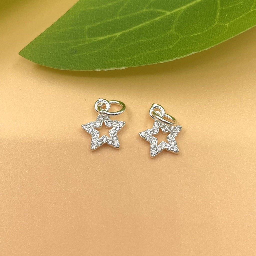 Móc treo ngôi sao đính đá cỡ nhỏ bạc s925 - Charm Bạc 925 - Mã CB1275 - Ảnh 3