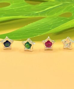 Alternative view of Charm nối ngôi sao 8.2 mm bạc trắng đính đá nhiều màu - Charm Bạc 925 - Mã CB955