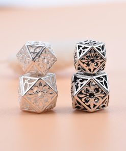 Alternative view of Charm nối đa giác khắc hoa văn - Charm Bạc 925 - Mã CB045 CA435