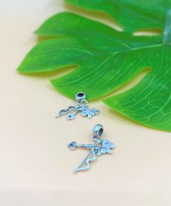 Charm móc treo ngựa mũi tên và cung tên bạc thái - Charm Bạc 925 - Mã CA860