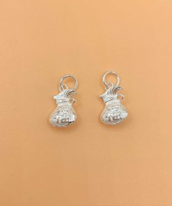 Alternative view of Charm túi tiền may mắn có móc treo bạc trắng s925 - Charm Bạc 925 - Mã CB322