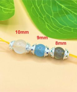 Alternative view of Ốp hạt tròn bạc 925 có đính đá dành cho hạt 8 đến 10 ly - Charm Bạc 925 - Mã CB965