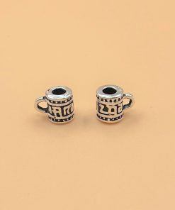 Charm bạc thái móc treo dạng ống vừa hình chiếc cốc - Charm bạc 925 - Mã CA1030