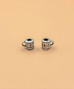 Alternative view of Charm bạc thái móc treo dạng ống vừa hình chiếc cốc - Charm bạc 925 - Mã CA1030