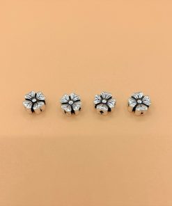 Charm nối bạc thái hình cỏ 4 lá lớn - Charm Bạc 925 - Mã CA239