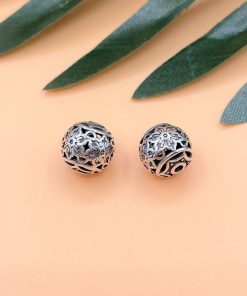 Charm bi bạc thái hoa văn mẫu mới nhất 10mm - Charm Bạc 925 - Mã CA103