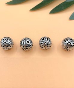 Alternative view of Charm bi bạc thái hoa văn mẫu mới nhất 10mm - Charm Bạc 925 - Mã CA103