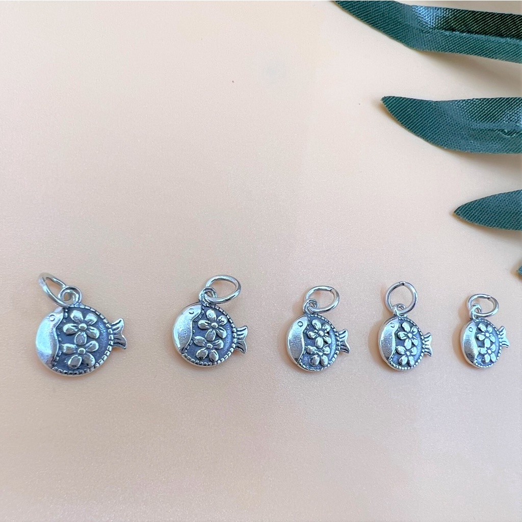 Charm móc treo hình cá có hoa văn bạc thái - Charm Bạc 925 - Mã CA890 - Ảnh 5